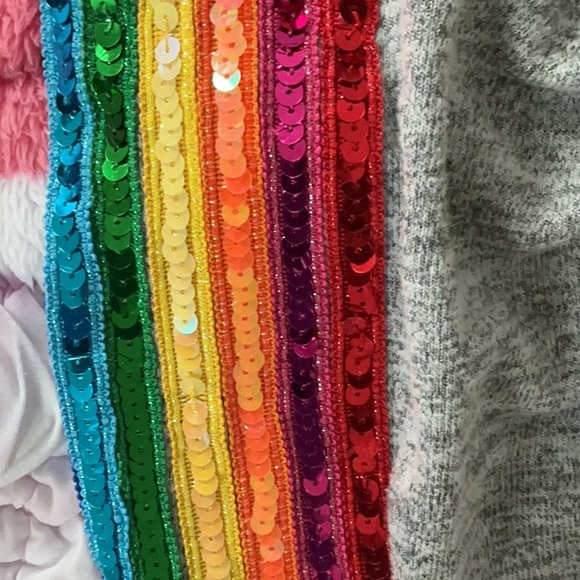 Lola + The Boys Gray Joggers with Colorful Sequin Stripes - Picture 3 of 3